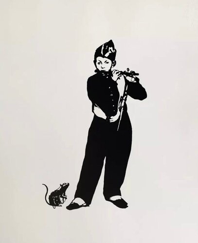 The Piedpiper by Blek le Rat, Print for Sale on Singulart