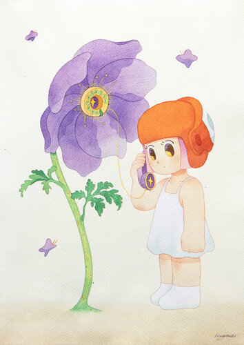 A Call from Corn Poppy by Lingmuki, 絵画 for Sale on Singulart