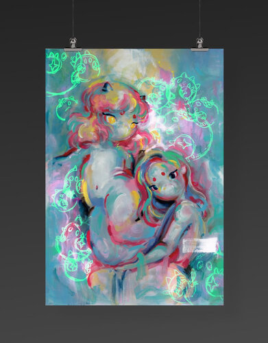Espejo ( Glow In Dark) von Okokume, Druck kaufen auf Singulart