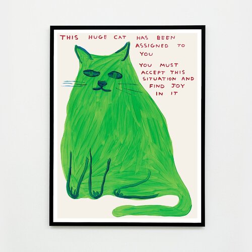 This Huge Cat has been assigned to you  ( Green ) by David Shrigley, 版画 for Sale on Singulart