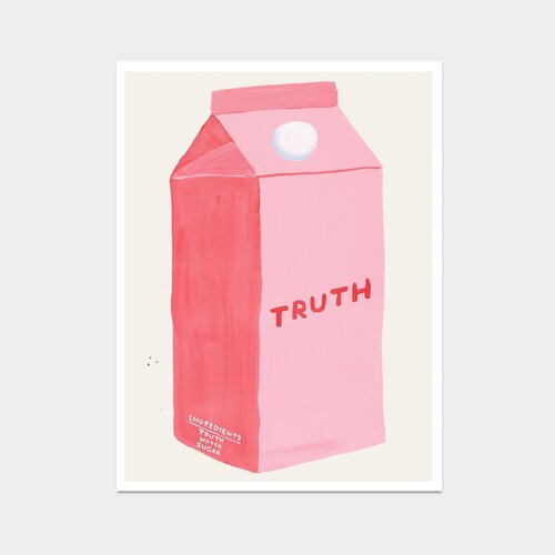 Truth  (Pink, Milk Carton) von David Shrigley, Druck kaufen auf Singulart