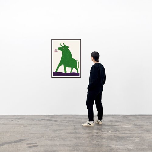 I Will Not Fight (Green, Bull) by David Shrigley, Print for Sale on Singulart