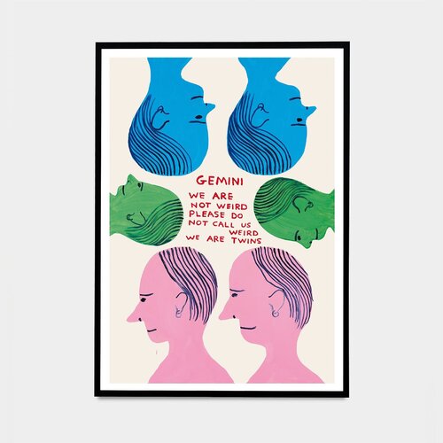 Gemini (We Are Not Weird Please Do Not Call Us Weird We Are Twins by David Shrigley, 版画 for Sale on Singulart