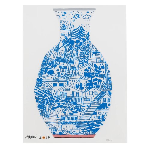 BLUE FRIMKESS LANDSCAPE POT van Jonas Wood, Afdruk te koop op Singulart