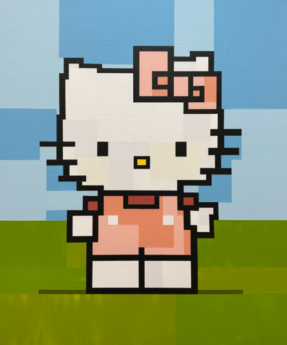 Hello Kitty (Peach) de Adam Lister, Pintura a la venta en Singulart