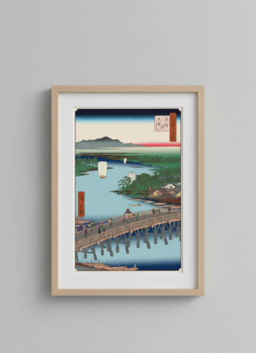Hiroshige's 100 Famous Views of Edo- Japonisme Reconsidered—Senju Great Bridge (Horse Carriage, Kaikai Kiki) by Takashi Murakami, Print for Sale on Singulart