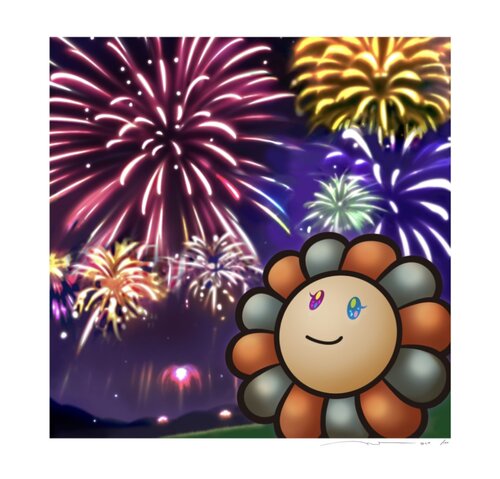 Murkami.Flower #4539 ( Fireworks, Kaikai Kiki) di Takashi Murakami, Stampa in vendita su Singulart