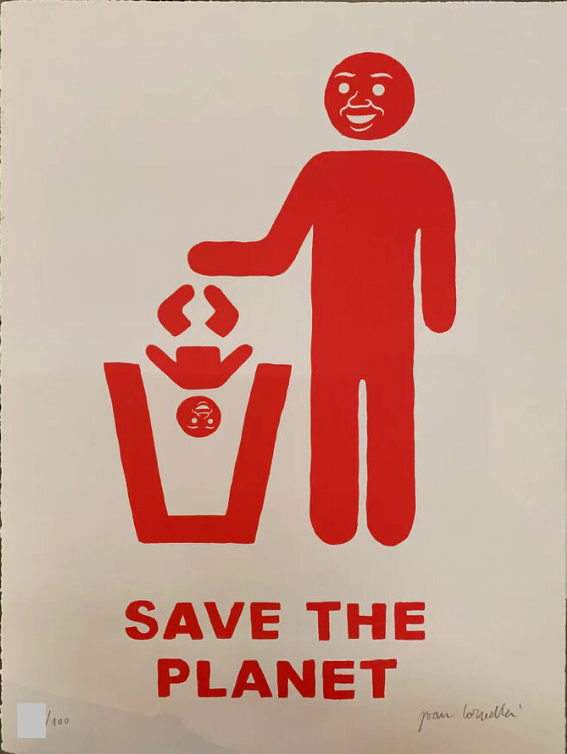 Save The Planet (Red) Joan Cornellà Stampa in vendita