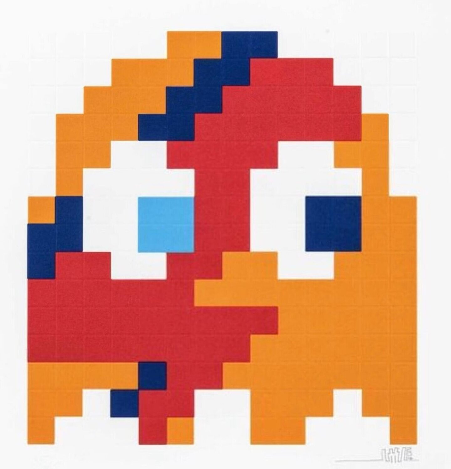 Aladdin Sane (Clyde, Orange, Blue) Invader Stampa in vendita