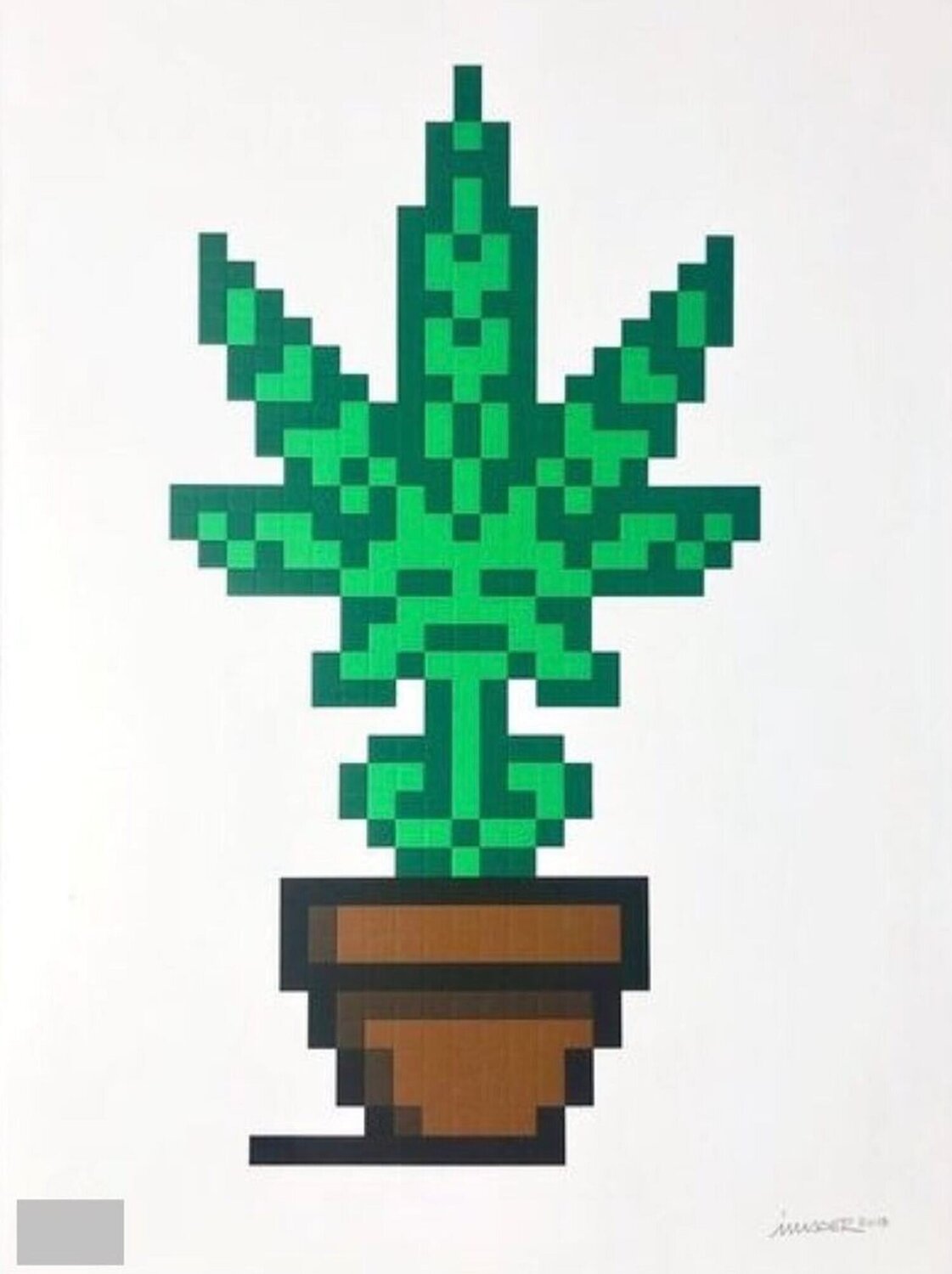 Hollywood (Brown Pot, Weed) Invader Stampa in vendita