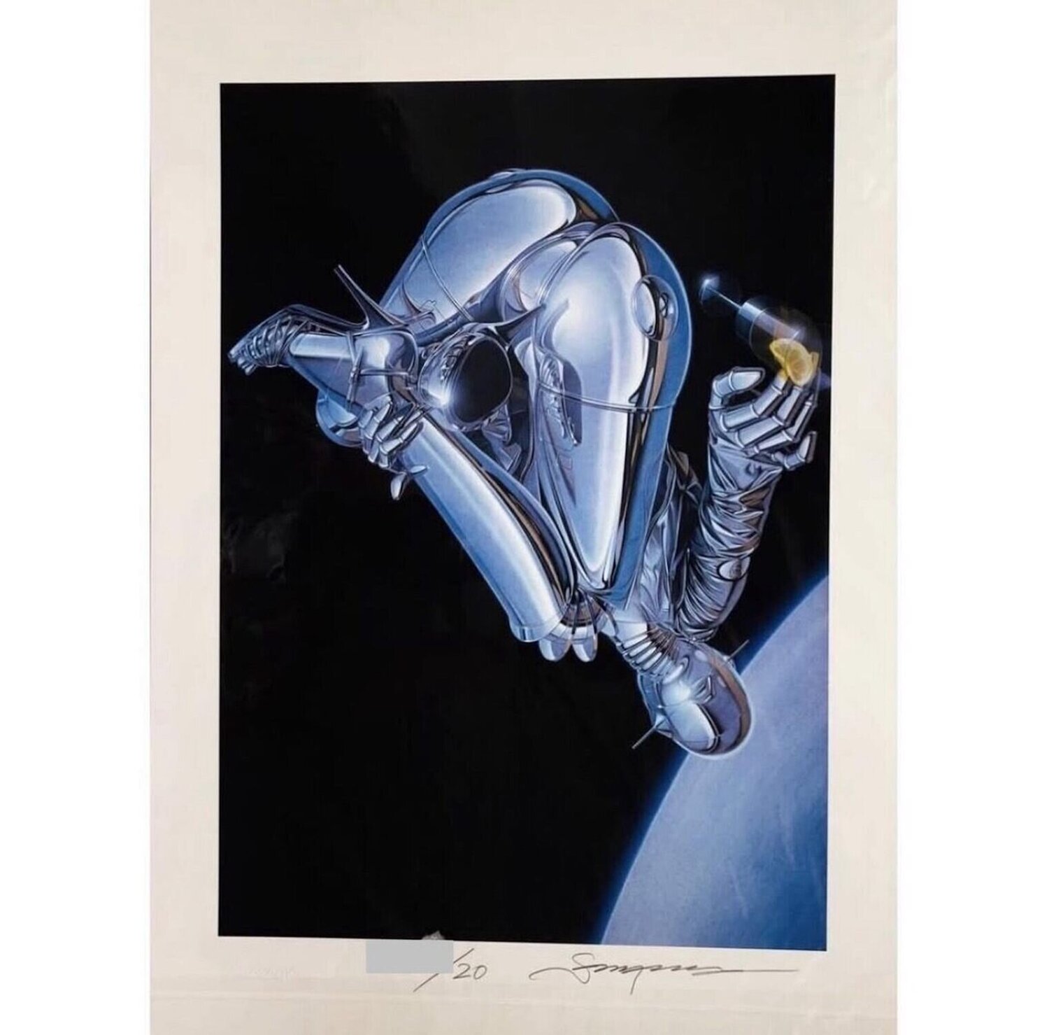 Giclée #248 ( Sexy Robot Floating, Black) Hajime Sorayama Druck zu verkaufen
