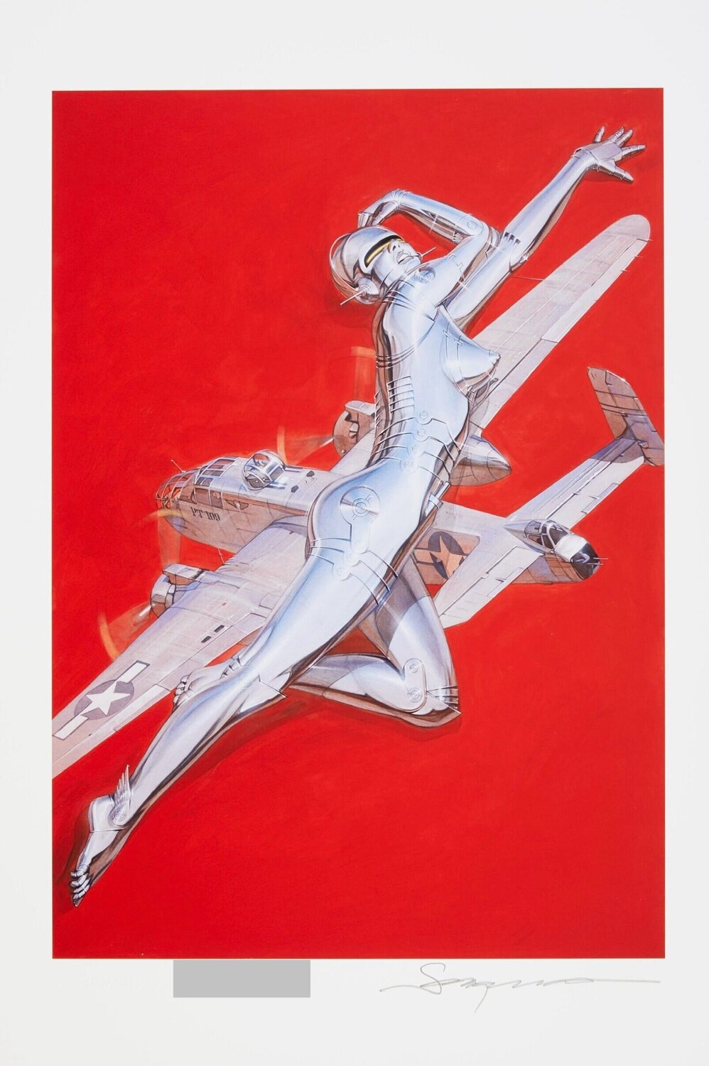 Giclée #SP 91 ( Sexy Robot, Plane , Red) Hajime Sorayama Druck zu verkaufen