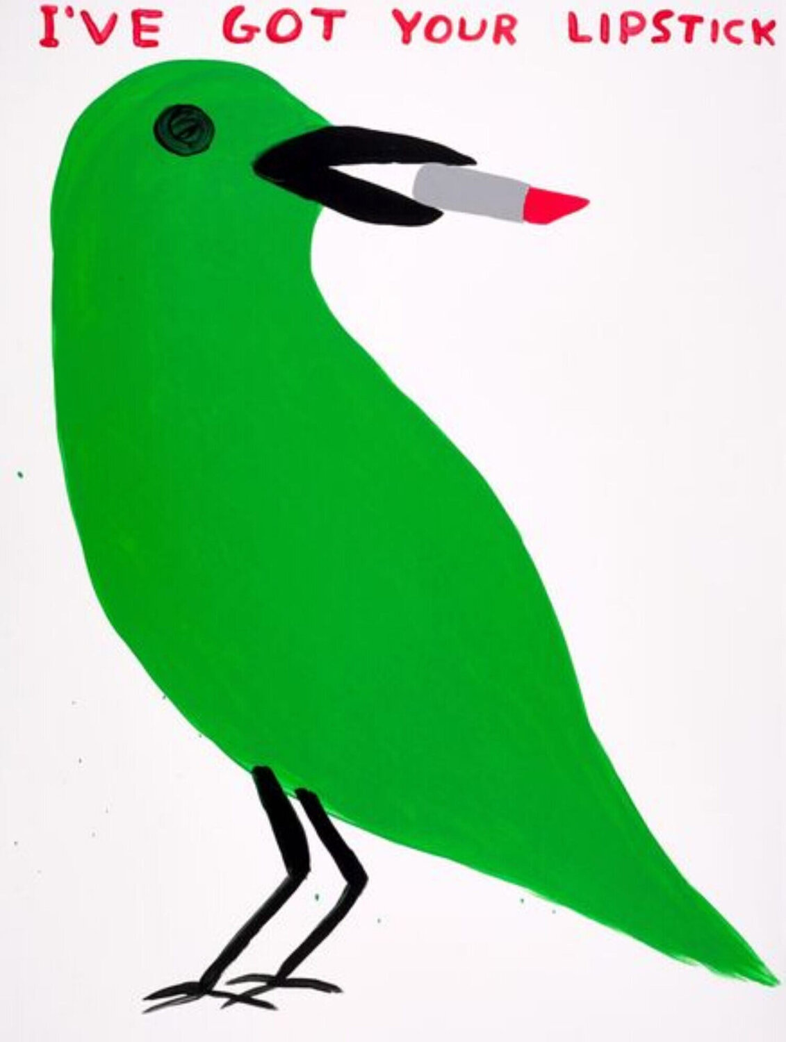 I've got your lipstick (Green, Crow) David Shrigley Stampa in vendita