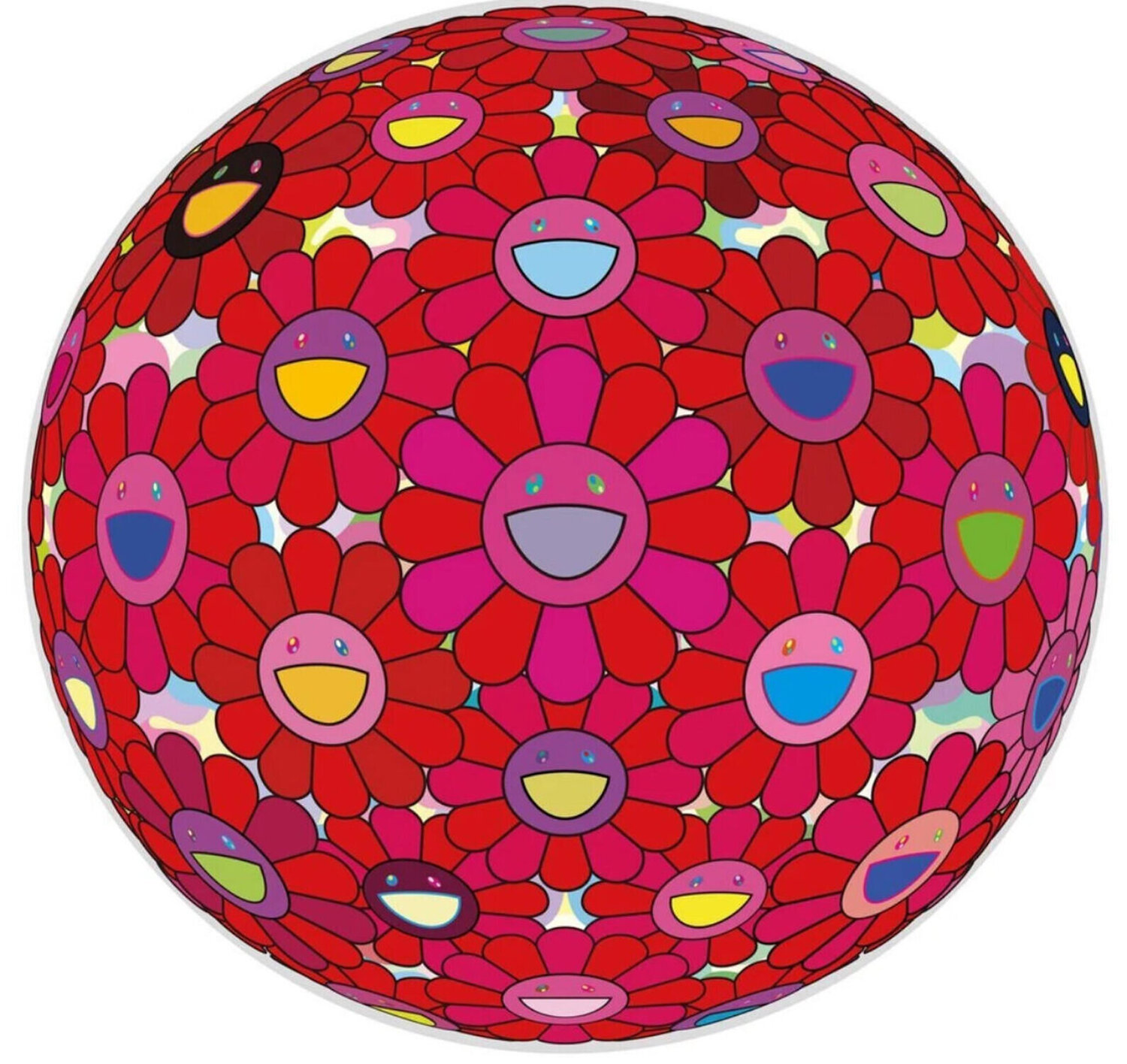Let us Devote our Hearts ( Red, Flowers, Flowerball) Takashi Murakami Stampa in vendita
