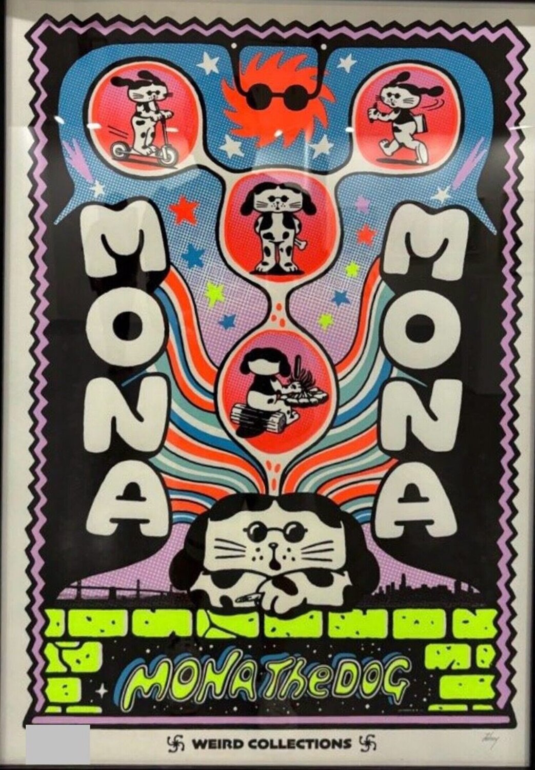 Mona The Dog ( Glow In Dark) Johnny Akihito Noda Druck zu verkaufen
