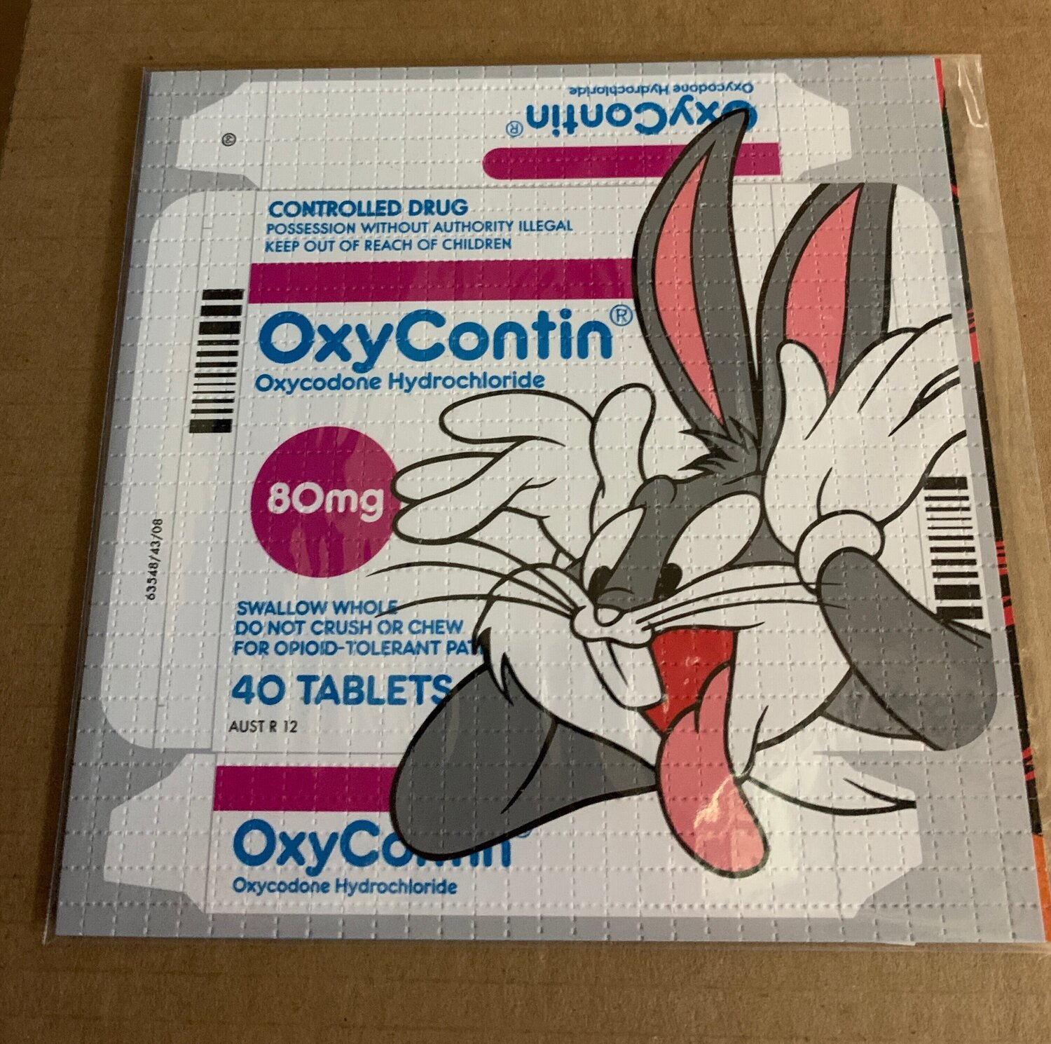 Oxy Bunny  ( Oxycontin, Bugs Bunny) Ben Frost Stampa in vendita