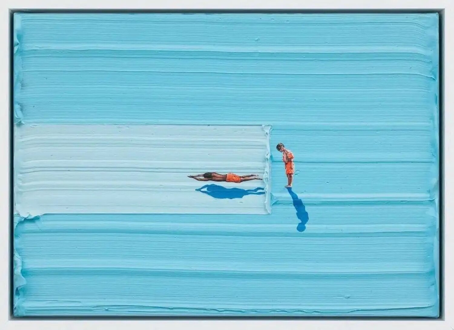 Mockney ( Portrait of an Artist, Pool with Two Figures) Werner Bronkhorst Druck zu verkaufen