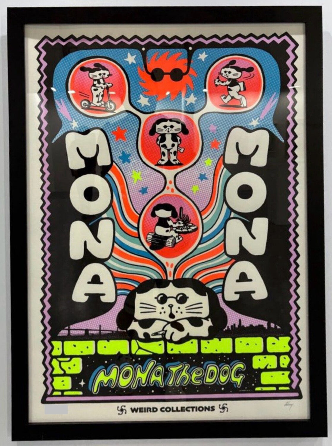 Mona The Dog (Glow in Dark) Johnny Akihito Noda Druck zu verkaufen