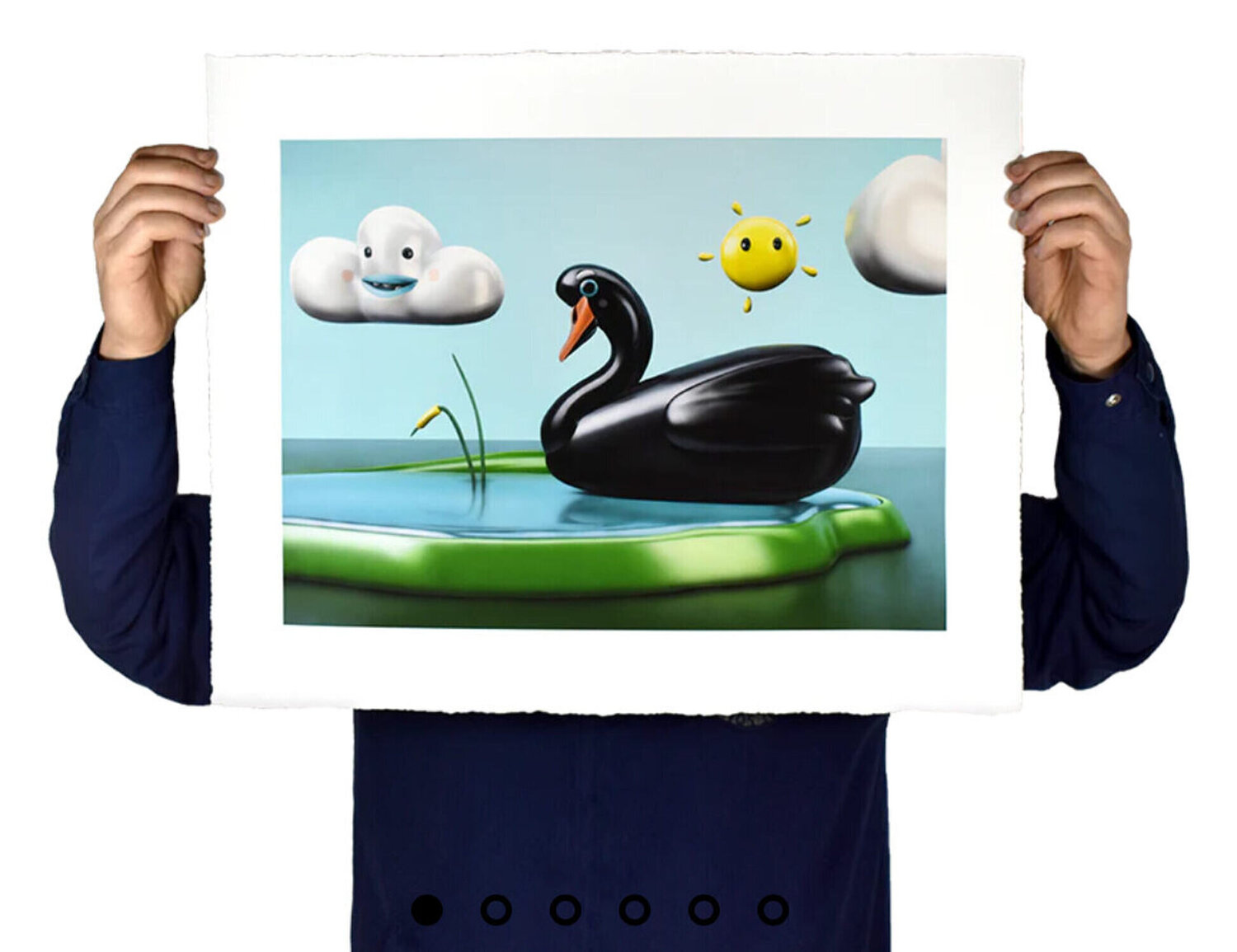 Plastic Country (Black Swan) Cesar Piette Stampa in vendita