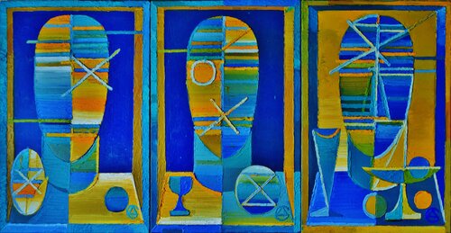 Kopfe. ideen-1-2-3 di Dmitri Svetchnikov, Pittura in vendita su Singulart