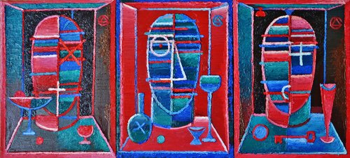 Kopfe Gedanken-1-2-3 di Dmitri Svetchnikov, Pittura in vendita su Singulart