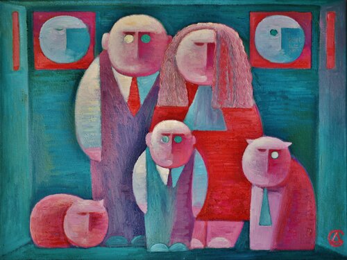 Der  Familie van Dmitri Svetchnikov, Schilderij te koop op Singulart