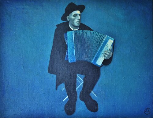 Blinder Musiker di Dmitri Svetchnikov, Pittura in vendita su Singulart