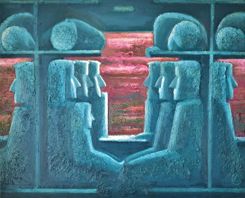 im Zug Fluchtlinge di Dmitri Svetchnikov, Pittura in vendita su Singulart