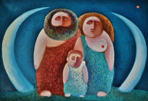 Eine  Familie van Dmitri Svetchnikov, Schilderij te koop op Singulart