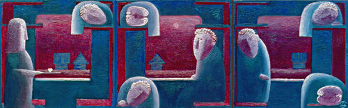 Im Zug di Dmitri Svetchnikov, Pittura in vendita su Singulart