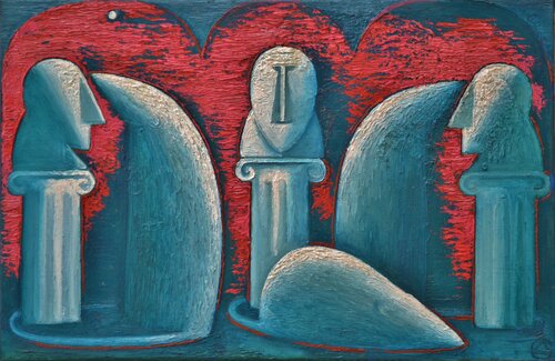 Kopfe par Dmitri Svetchnikov, Peinture en vente sur Singulart