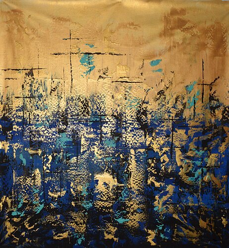 Blue&Gold van Marie-Jeanne Lavalette, Schilderij te koop op Singulart