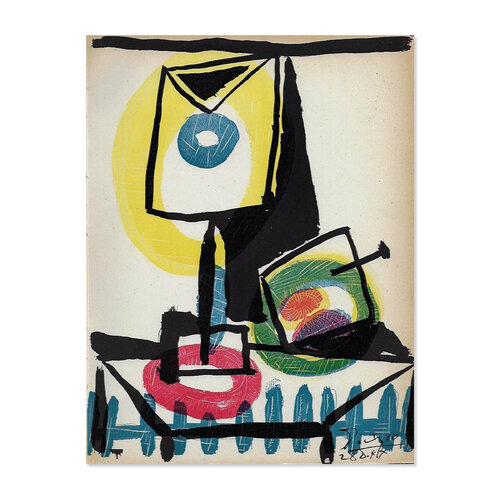 Nature morte au verre et à la pomme, 1944 di Pablo Picasso, Opera su carta in vendita su Singulart