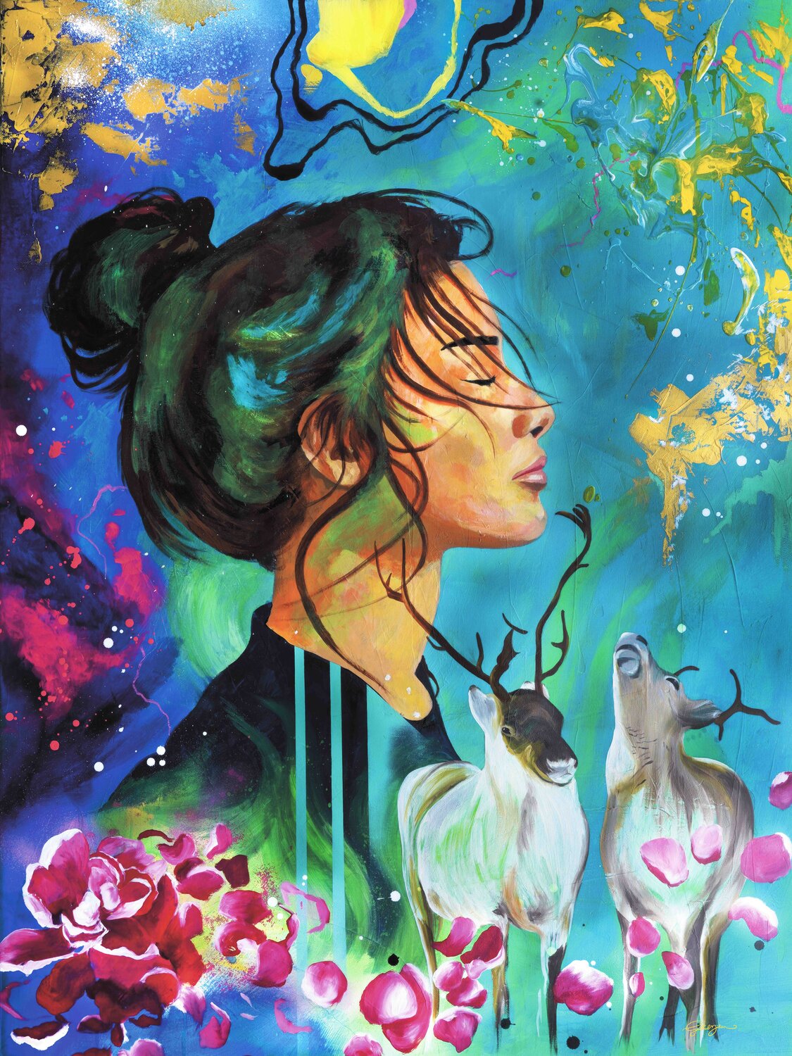 Songs of the Wild Geethu Chandramohan Originalgemälde zu verkaufen