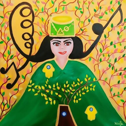 LA GARDIENNE DE LA VIE di HAIFA MELLITI, Pittura in vendita su Singulart