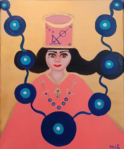 LES YEUX DANS UNE ÂME ÉVEILLÉE di HAIFA MELLITI, Pittura in vendita su Singulart