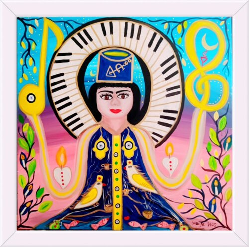 La Gardienne des Mélodies Sacrées  🎶🌙✨ von HAIFA MELLITI, Malerei kaufen auf Singulart