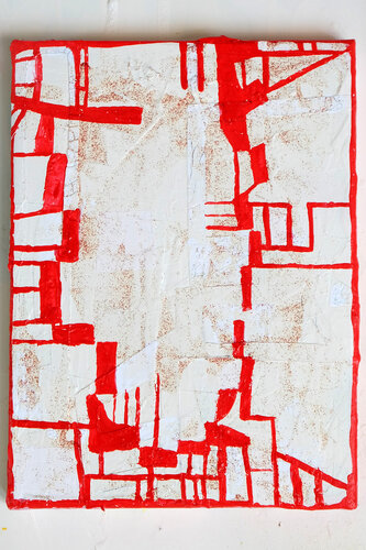 mon projet de cartographier ma vie par Fred Michiels, Peinture en vente sur Singulart