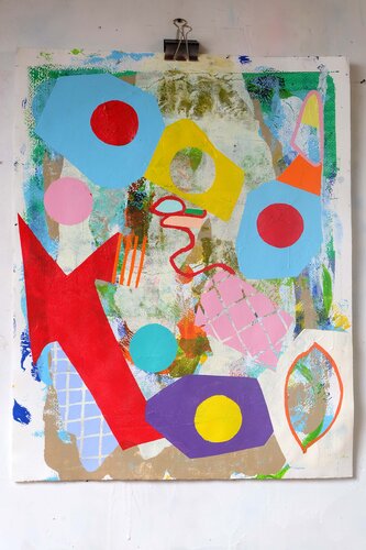 "sans porte d'entrée, vous n'aurez pas de visite" (autoportrait sans stratégie d'évasion) #1 van Fred Michiels, Schilderij te koop op Singulart
