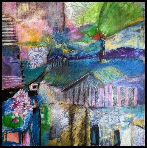 Spring in the Village van Jillian Goldberg, Schilderij te koop op Singulart