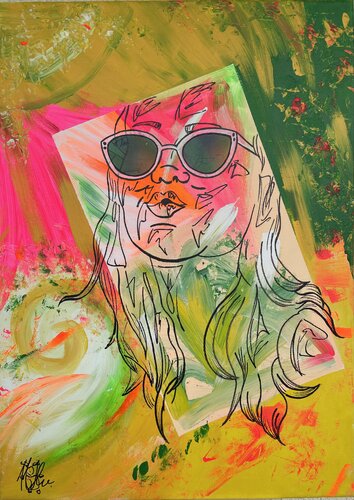 Neon Drift van Wendy Habegger, Schilderij te koop op Singulart