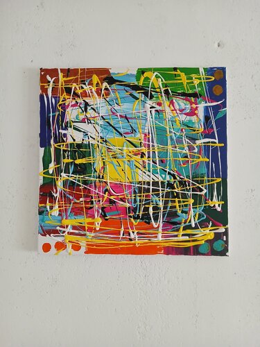 ,,Chaos in Neon " de L. K., Pintura a la venta en Singulart