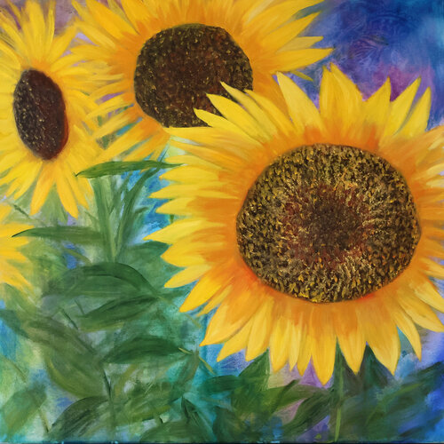 Sonnenblumen van Angelika Fend, Schilderij te koop op Singulart