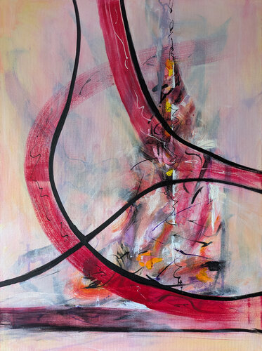 Abstrakt rot van Angelika Fend, Schilderij te koop op Singulart