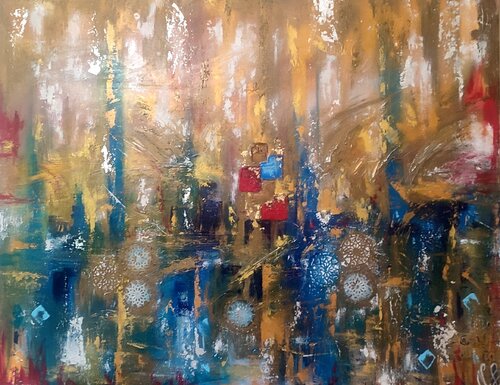 " Blu A-Dorato" by Nicoletta Bertoncini, 회화 for Sale on Singulart