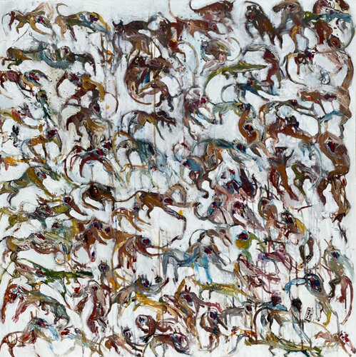 Crowd n.2 di Gabriele Poidomani, Pittura in vendita su Singulart