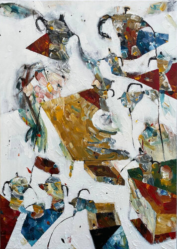 Cafetière qui versent van Gabriele Poidomani, Schilderij te koop op Singulart