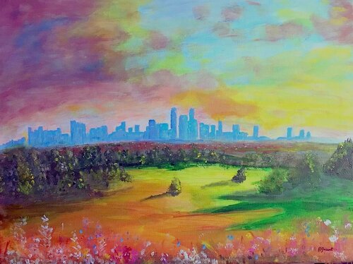 Summer Greens, City Dreams di Bert Grant, Pittura in vendita su Singulart
