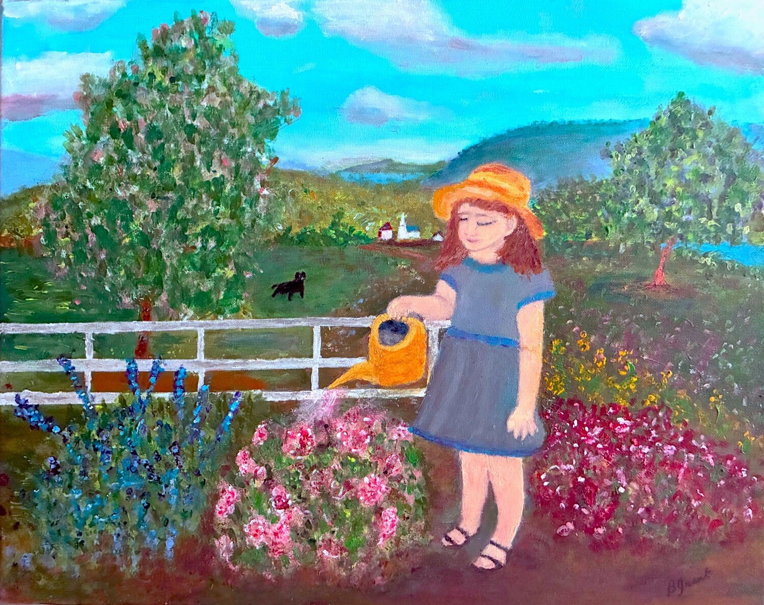 Girl in the Flower Garden Bert Grant