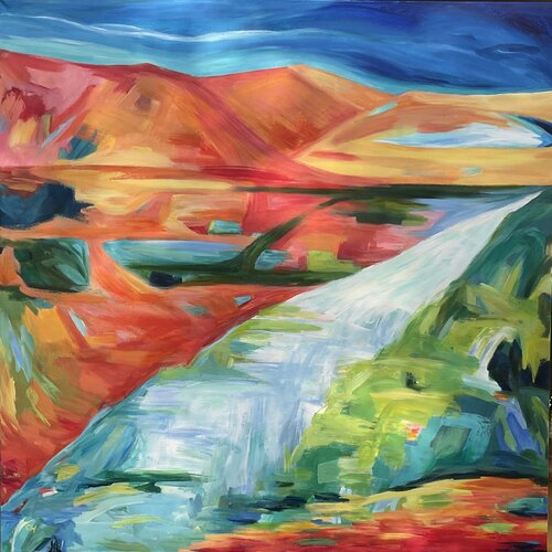Sun Burnished Hills van Christine Harrison, Schilderij te koop op Singulart